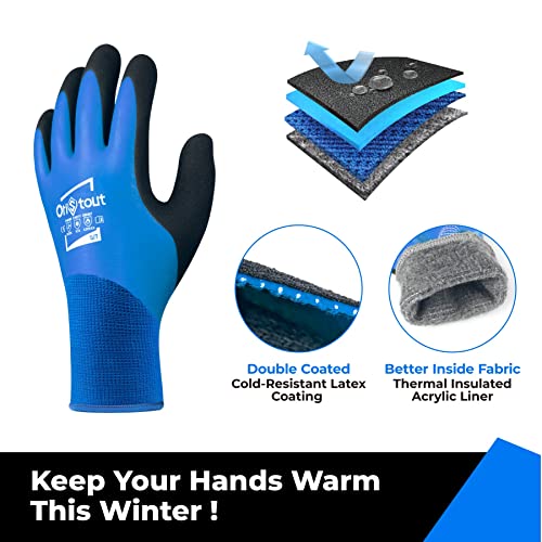 OriStout Thermal Work Gloves for Cold Weather Waterproof Winter Gloves, Touchscreen, Super Grip, for Gardening Fishing - Image 2