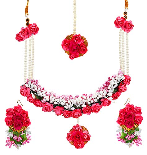 YouBella Jewellery Set for Women Floret Gota Patti Necklace, Earrings & Maang Tika for Women & Girls (Mehandi/Haldi) (B07PWCPWWB) Amazon Price History, Amazon Price Tracker