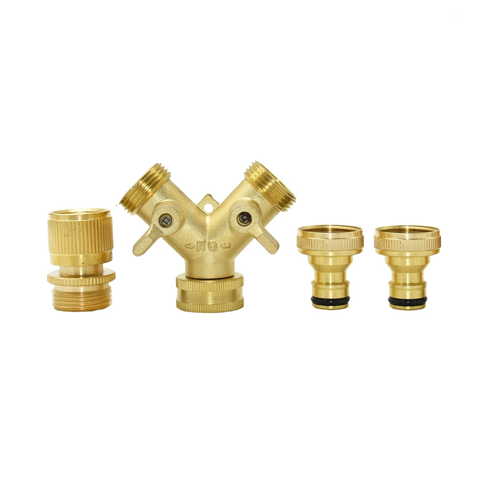 connettore Tubo Flessibile Ottone da 3/4 a 5/8 3/4 "Y Valvola di irrigazione a 2 Porte Giardino Tap Acqua Scaldabagno Giardino Connettore rapido 1 Pezzo(C)
