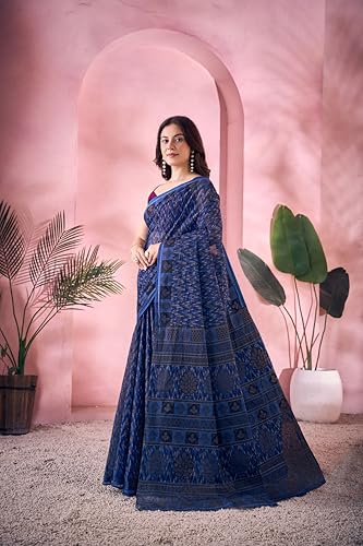 Image of TAMAIRA FASHION Mulmul Pure Cotton Saree For Woman |Office Wear Daily Wear Daily Wear Sarees For Women Without Blouse Piece(Available in 12 Colours)