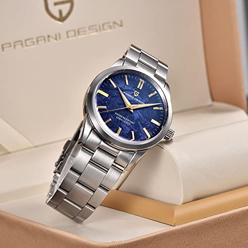 HaiQin Pagani Design 1734 Men's Casual Watches Japan VH31 Quartz Movement Stainless Steel Strap Palm Leaf Dial 100M Waterproof Super Luminous Sport Analog Watch - Image 4