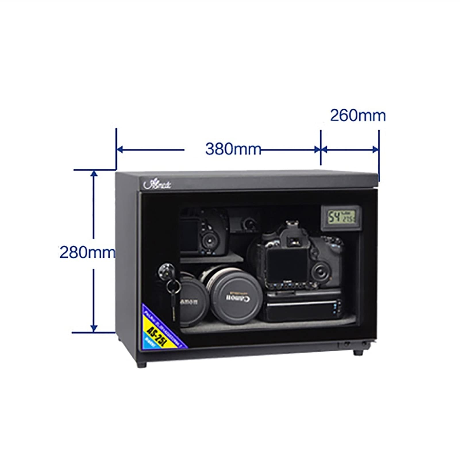 Horno a prueba de humedad electrónico completamente automático 2 5L 6W SLR Horno de cámara, Operación silenciosa Caja a prueba de humedad, gabinete de secado de lentes de cámara para equipos fotográfi