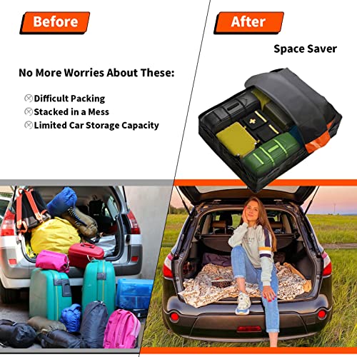 Rooftop Cargo Carrier,16 Cubic Feet Soft-Shell Rooftop Cargo Bag, Car Topper Luggage Carrier Waterproof with Anti-Slip Mat for All Vehicles with/Without Rack,Includes 6 Door Hooks - Image 6