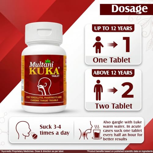 Image of Multani Kuka 50 Tablets | Useful In Tonsillitis, Pharyngitis & Chronic Throat Trouble | Natural & Ayurvedic | Get Relief From Tonsils & Swollen Issues