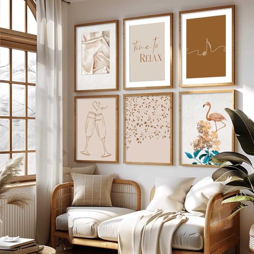 Image of kotart Paintings Modern Art Framed Wall Painting for Living Room Bedroom - Wall Posters /Paintings with Frame - Painting for Living Room Bedroom Office Room Decor - Painting for Wall Decoration (13x17 inch, C) Pack of 6