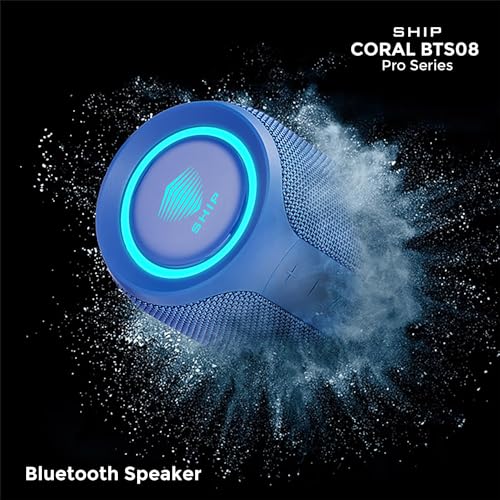 Image of SHIP Coral BTS08 Pro Series 16W Bluetooth Speakers with LED Lights | IPX7 Water Resistance | TWS Feature | Up to 14H Total Playtime | Multi-Compatibility Modes (Turkish Sea Blue)