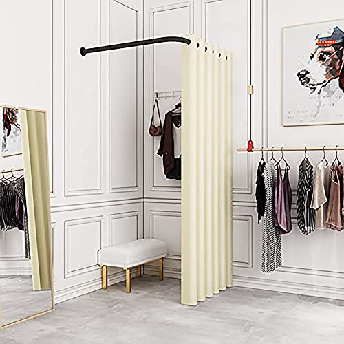Probador en forma de L para privacidad, vestidor móvil y divisor de habitaciones, vestuario montado en la pared, fácil instalación, ideal para tiendas de ropa y centros comerciales