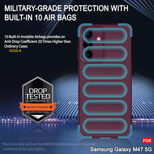 Image of TheGiftKart Liquid Silicon Back Cover Case for Samsung Galaxy M47 5G | Shockproof Military Grade Protection | Micro-Fibre Cloth On Inner Side | Anti-Slip Grip Back Cover Samsung M47 5G (TPU, Maroon)