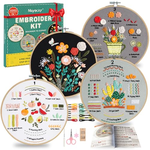 Save 15% on Meyocky 4-Pack Beginner Embroidery Kit
