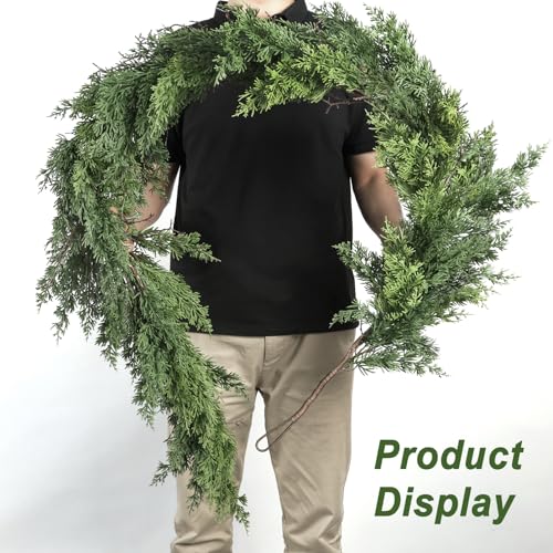 Artgar-6-Ft-Christmas-Garland-Cedar-Garland-Cypress-Garland-Real-Touch-Pine-Garland-Garland-Christmas-Decorations-for-Home-Dining-Table-Mantel-Porch-Winter-Christmas-Decor-Green Artgar 6 Ft Christmas Garland Cedar Garland Cypress Garland Real Touch Pine Garland Garland Christmas Decorations for Home Dining Table Mantel Porch Winter Christmas Decor Green