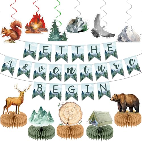 Déco anniversaire Adventure Awaits : 31 pièces de camping pour buffet