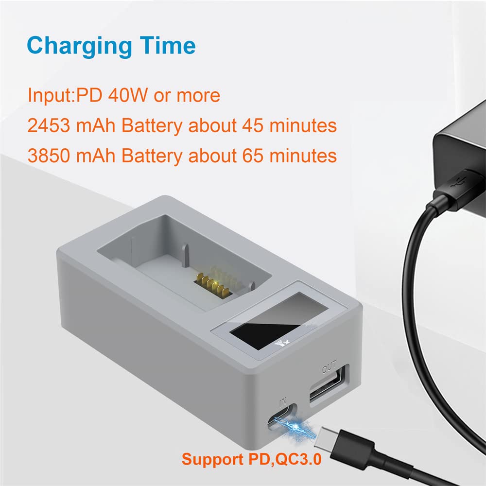 Cargador compatible para DJI MINI 3 Pro, concentrador de carga de batería Cargador USB Pantalla de dron Puerto de cargador con cables Adaptadores de carga Herramienta de fuente de alimentación