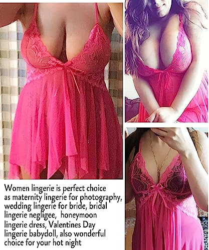 Image of Avidlove Women Lace Lingerie Babydoll Sexy Chemise Exotic Nightgowns Bridal Nightdress