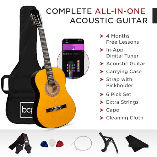 Image of Best Choice Products Natural Acoustic Guitar with Accessories Combo Kit for Beginners