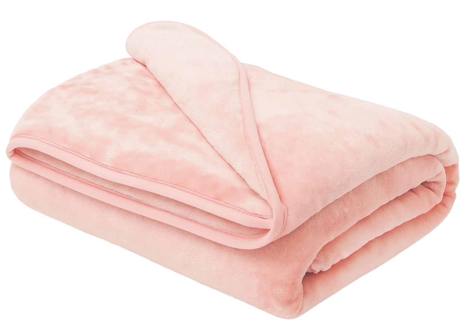 Adore Home Blush Pink Luxury Mink Throw Blanket Soft & Warm Faux Fur King (200X240cm)