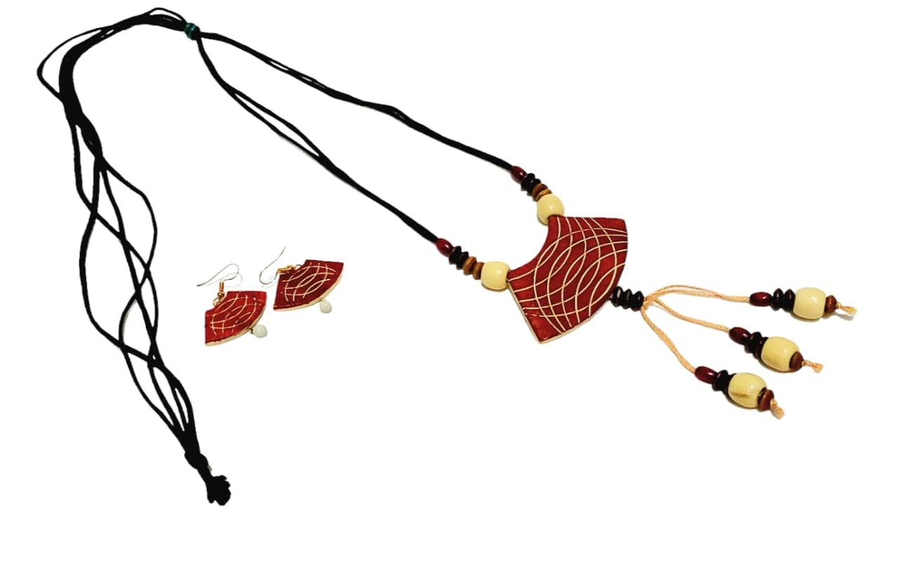 Fashweave Rope Design Terracotta Necklace Sets With Earrings (Design 1) (B0CKWBPZYL) Amazon Price History, Amazon Price Tracker