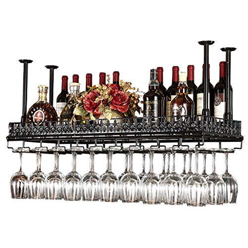 JHGJBJ 60x35cm Vino Colgando de Rack Soporte Ajustable Copa de Vino del hogar revés Vino Estante de la Barra de Estante del Vino (Color : A)