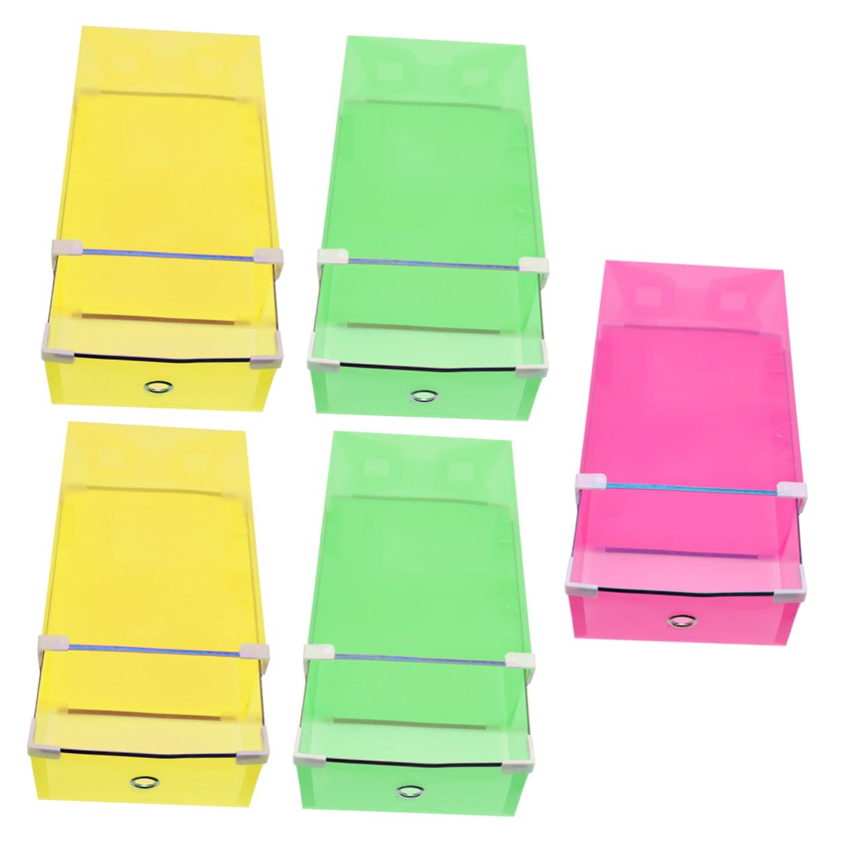 5 Piezas Cajas de Plástico Transparente para Zapatos Apilables Caja de Almacenamiento de Zapatos para Guardar Dormitorio Color