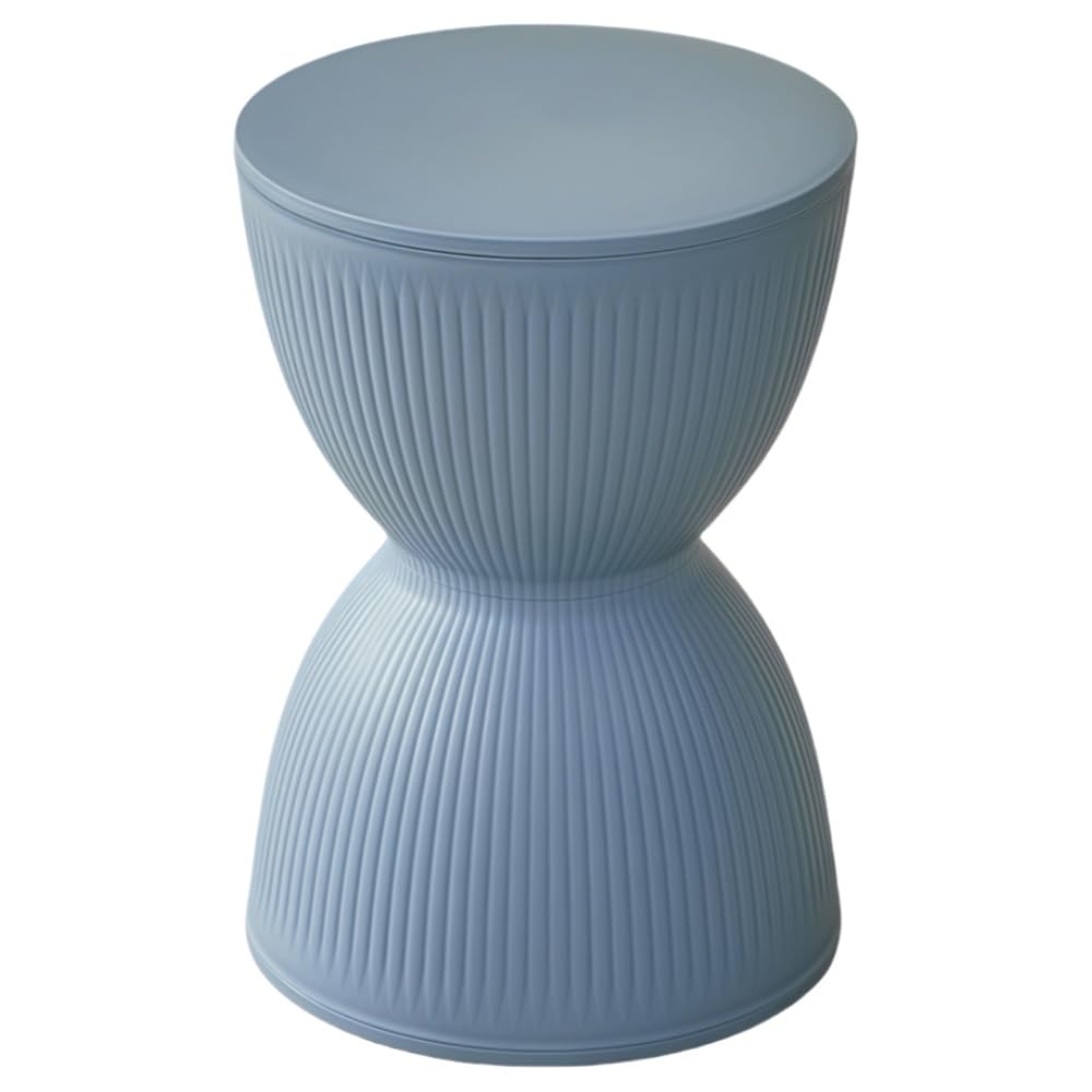 SXZenSpace Bedroom Furniture Colorful Hourglass-Shaped Side Table, Stylish NightStand, Drum Stool, Simple Shoe Bench, Round Coffe Table for Living Room, Bedroom, Restaurant(Blue)