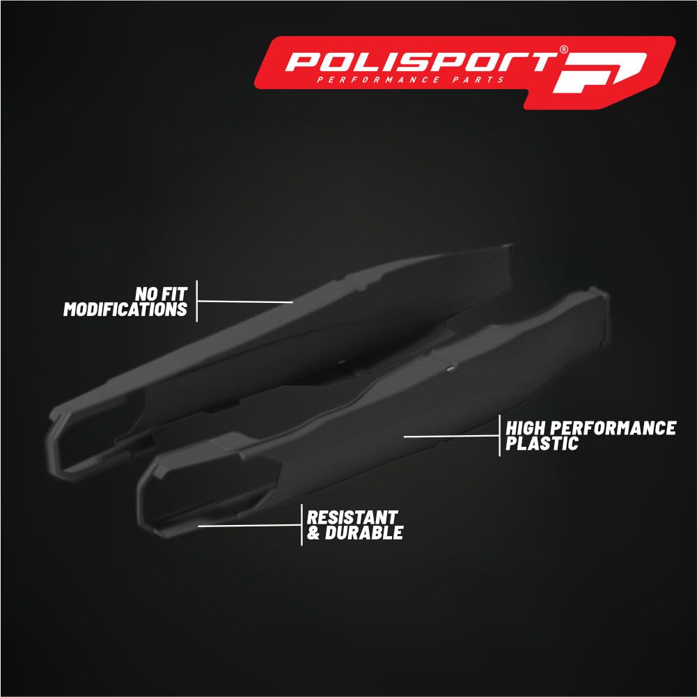 POLISPORT 8456600001 - Solidny i trwały poliamidowy ochraniacz wahacza, łatwy w montażu, kompatybilny z motocyklami KTM w kolorze czarnym