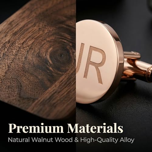 Mancuernillas personalizadas inicial para hombre con caja grabada miniatura 6