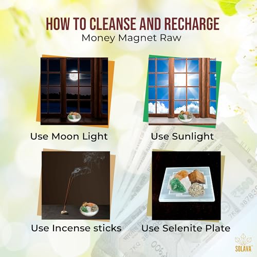 Image of Money Magnet Raw Crystals - Original Certified Pyrite Stone, Citrine, Green Aventurine Stone, Tiger Eye, Clear Quartz Money Attraction Stone Crystals for Fame, Money, Financial Abundance, & Success