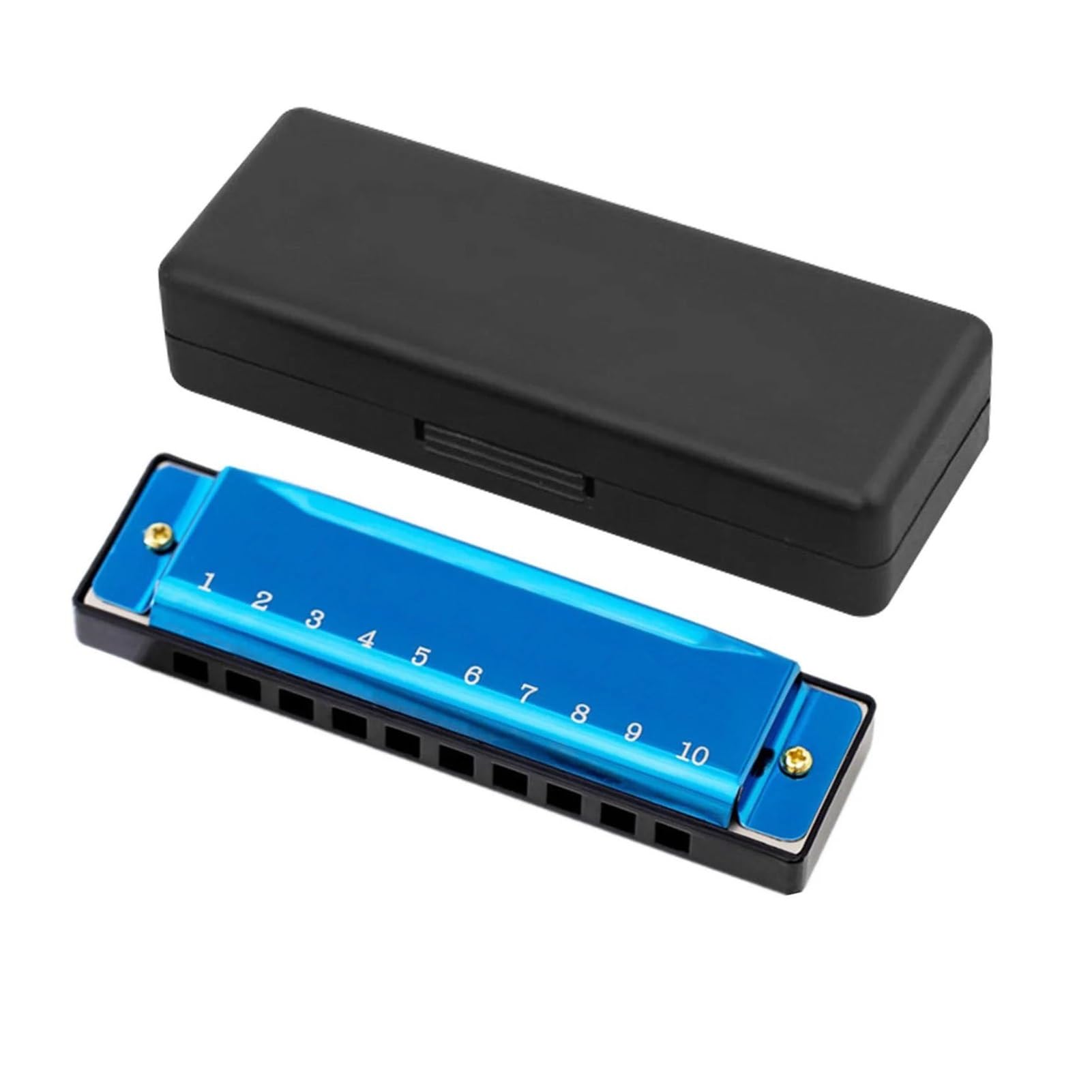 Armonica A Bocca A 10 Note Colore Verde Oro Professionale Adatta A Principianti Adulti Armonica(Blue)