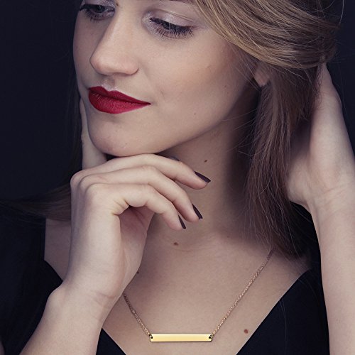 Multi Gold Bar Necklace for Women Vertical/Horizontal Bar Pendant Necklaces with Adjustable Chain Necklace Adult Jewelry3