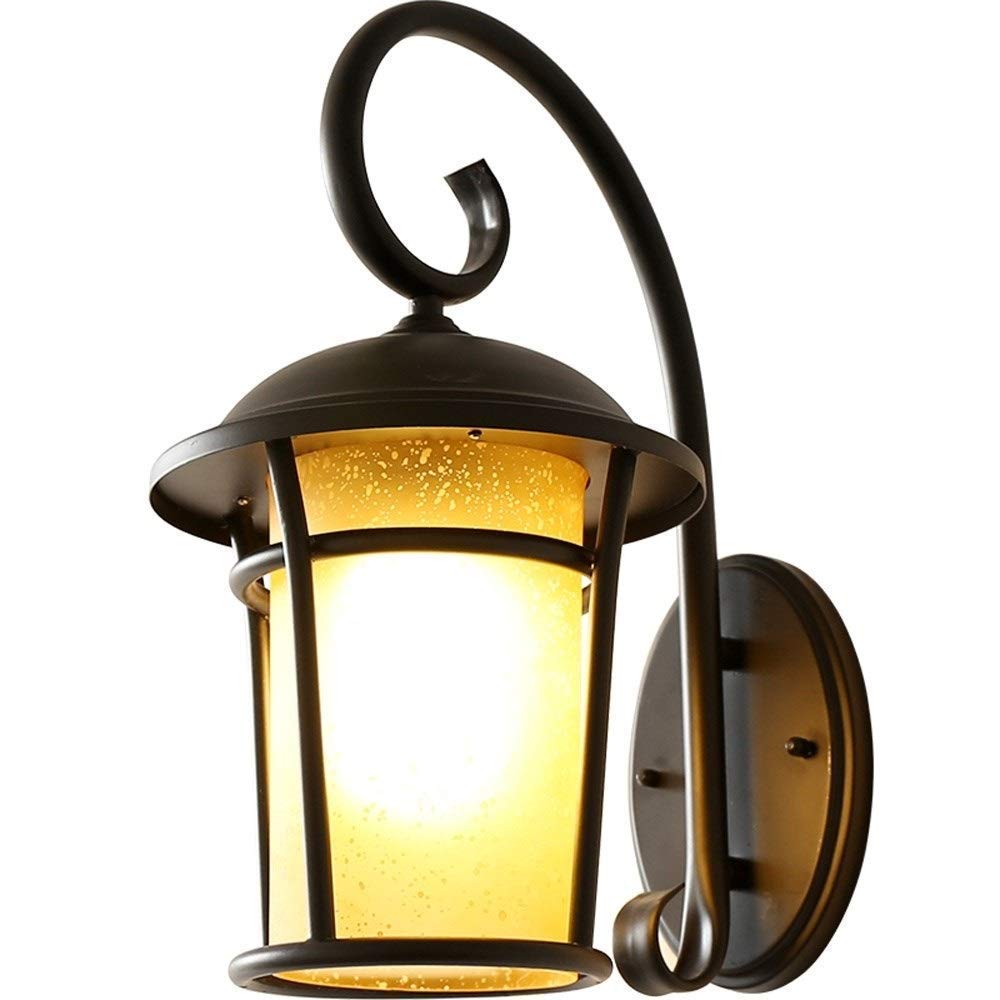 Kinkiet, Europejska Retro Lampa Ścienna Zewnętrzna Kreatywna Sztuka Żelaza Oświetlenie Zewnętrzne Amerykański Przemysł Dekoracja Wiatrowa Kinkiet Wodoodporna Latarnia Z Matowego Szkła E27 Street Gard