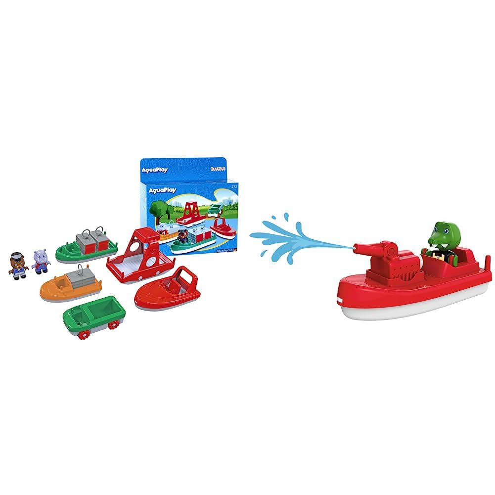 AquaPlay - BoatSet - Zubehör Wasserbahnen oder für die Badewanne & - FireBoat - Zubehör Wasserbahnen oder für die Badewanne
