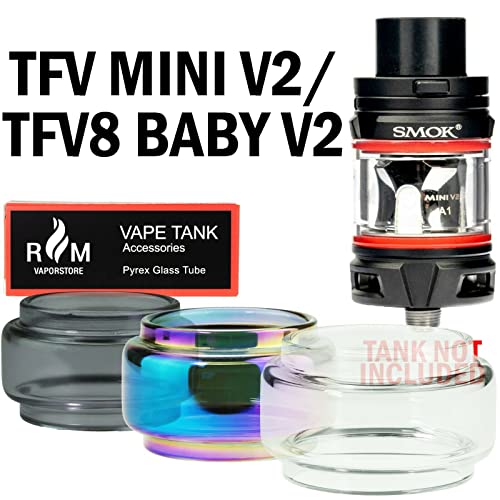 x3-Bubble-Glass-Tube-for-Smok-TFV8-Baby-V2-R-Kiss-Species-V2-Mag-Grip-TFV-Mini-V2-Stick-v9-Stick-80w-Morph-219-P3-TPD-Tank-Fatboy-Bulb-ClearMulticolourBlack