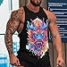 Dragon Head Watercolor Mens Tank Top Gym Muscle Tee Sleeveless Sports Bodybuilder T-Shirt Beach 3XL