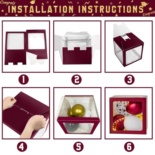 Image of Graduation Decorations Class of 2026 - Maroon and Gold Graduation Decorations - Balloons Boxes with Letters 2026 GRAD So Proud of You, Congrats Grad Party Decorations for Any Grades