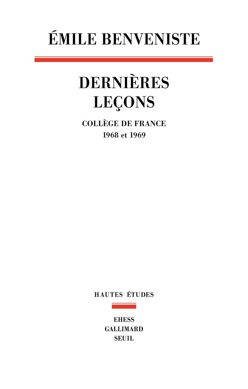 Dernières Leçons: Collège de France (1968-1969)