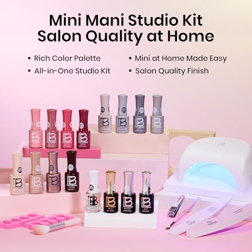 Image of Beetles Stay Shining 23 Pcs Gel Nail Polish Kit with UV Light, 12 Color Nail Manicure Studio Kit Cozy Elegance and Base Gel Glossy &Matte Top Coat Cuticle Oil & Nails Tools, DIY Salon-Quality at Home