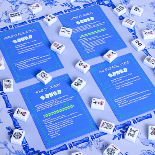 TIASUSAN Set Mezcladores Mahjong Impresos 4 Piezas miniatura 7