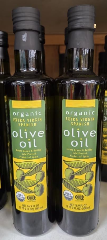 Trader Joe Organic Extra Virgin Spanish Olive Oil 16.9fl oz 500ml (Two Bottles)