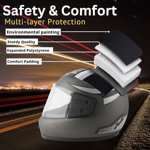 Image of Sage Square Audi Kimi Full Face Helmet | ISI Certified | Clear Visor | Ultra Comfort Inner Padding Extra Comfort & Stylish