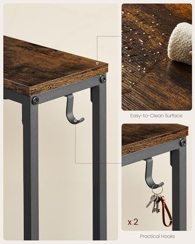 Image of VASAGLE 39.4 inch Console Table Set of 2, Couch Tables with Outlets for Sofa