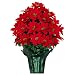 Sympathy Silks Large Red Poinsettias Artificial Weighted Potted Bouquet (LP1916). 25 Inches Tall with 36 Poinsettias!