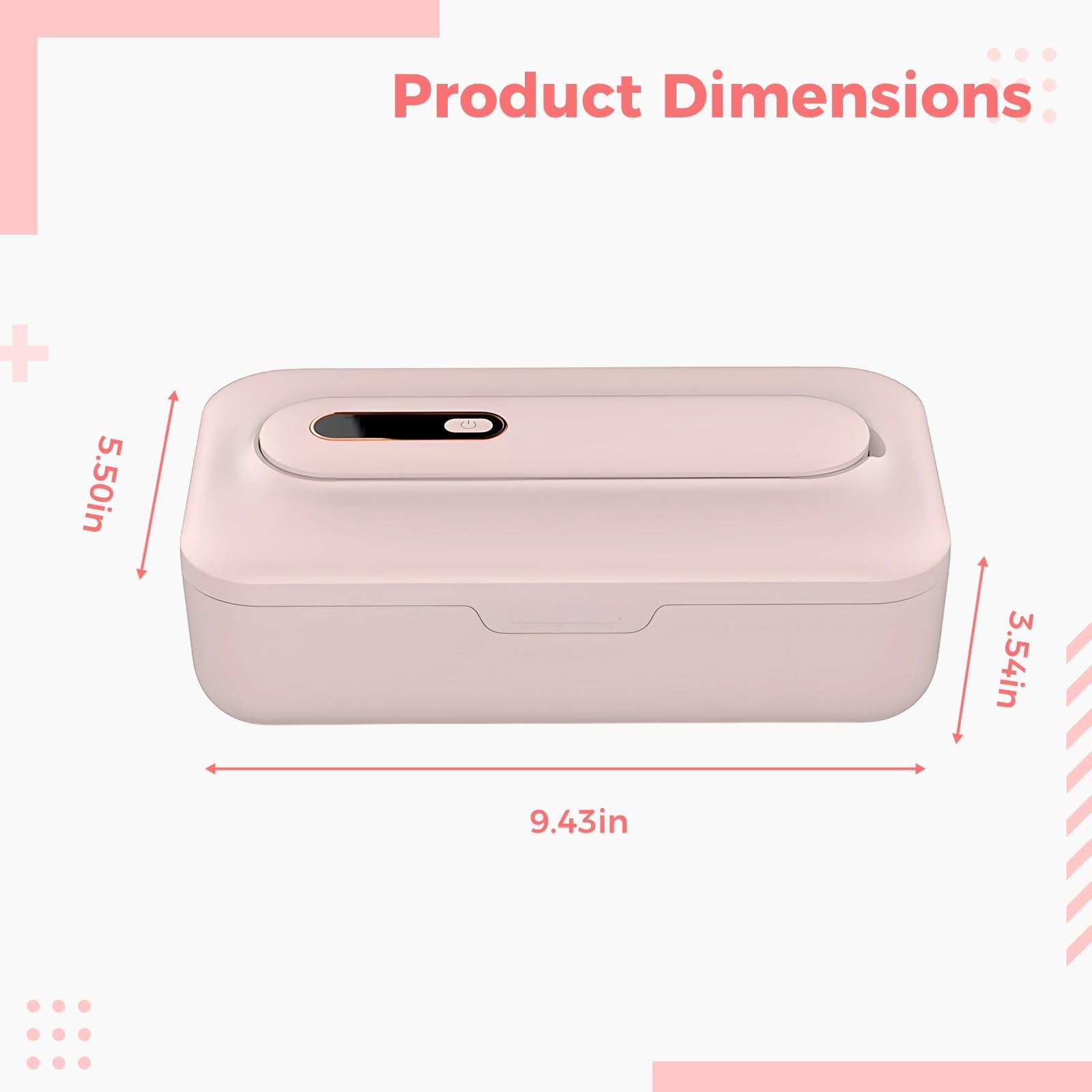 Scatola disinfettante a luce rosa con tubo luminoso e disinfezione al triossigeno, organizer per purificazione automatica per pennelli da trucco e telefoni, scatola disinfettante portatile