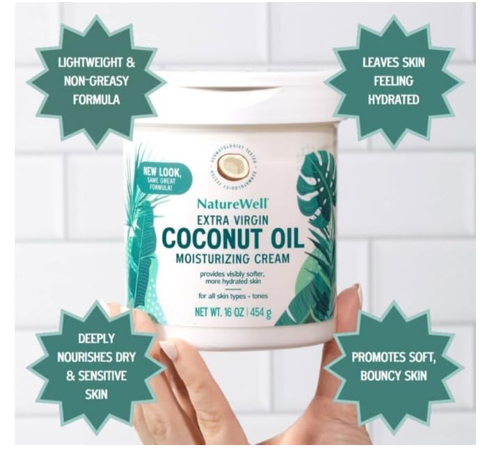 Nature well Extra Virgin Coconut Oil Moisturizing Cream, 16 oz