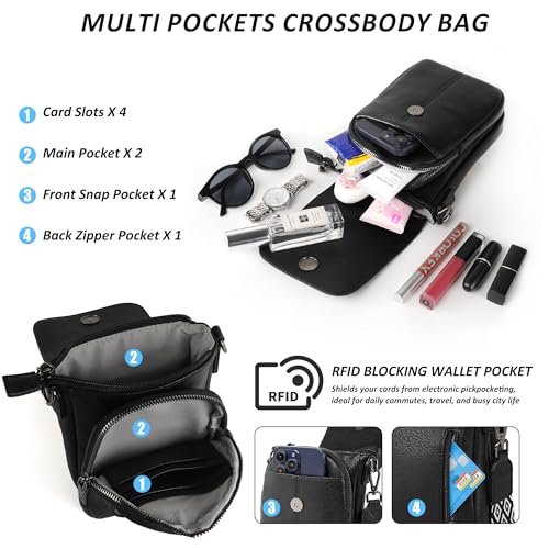 Image of TANTOMI Small Crossbody Bags for Women Trendy, Cell Phone Purses Wallet with 4 Card Slots, Small Purses with Adjustable Strap