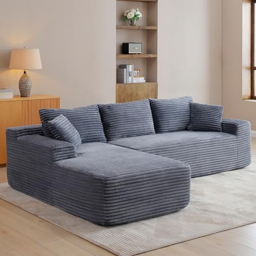 Image of 95 inch Boneless Couch for Living Room, L Shaped Modular Sectional Sofa