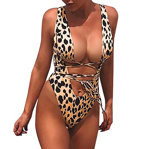 MINXINWY_Bikini Mujer Trikini Mujer Verano, Sexy Push Up Traje de baño Estampado...