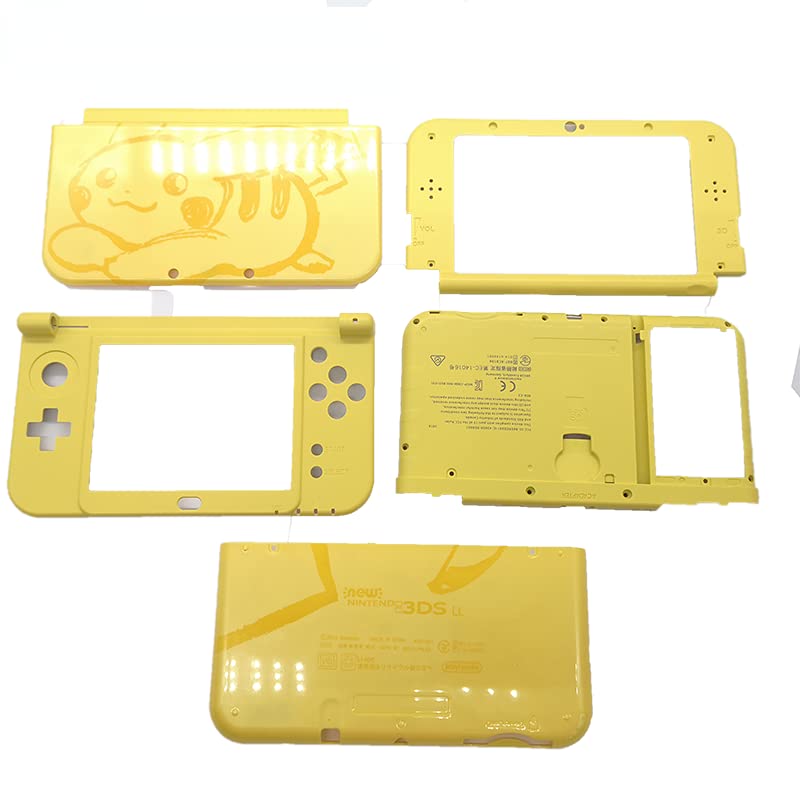 XGYUKET Housing Shell Cover for New 3DS XL LL Top Bottom Front Housing Shell Case-Yellow Pika