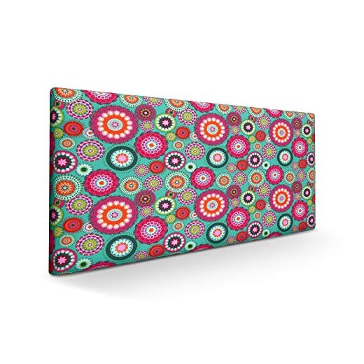 SUENOSZZZ-ESPECIALISTAS DEL DESCANSO Cabecero para Cama tapizado Estampado y Acolchado. Cabeceros de Camas 90 cm. Mandala Verde