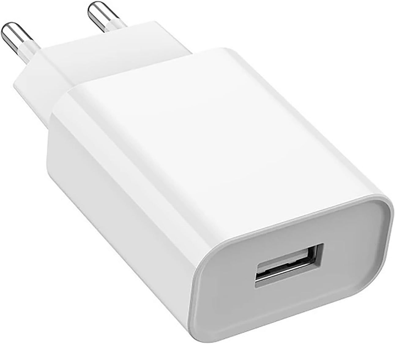 Pipestation EU 2 Pin to USB Plug Travel Adapter | Euro Wall Adapter with USB Port | Universal Charger for iPhone Samsung Mobile Phone Tablet Shaver Toothbrush – Plug