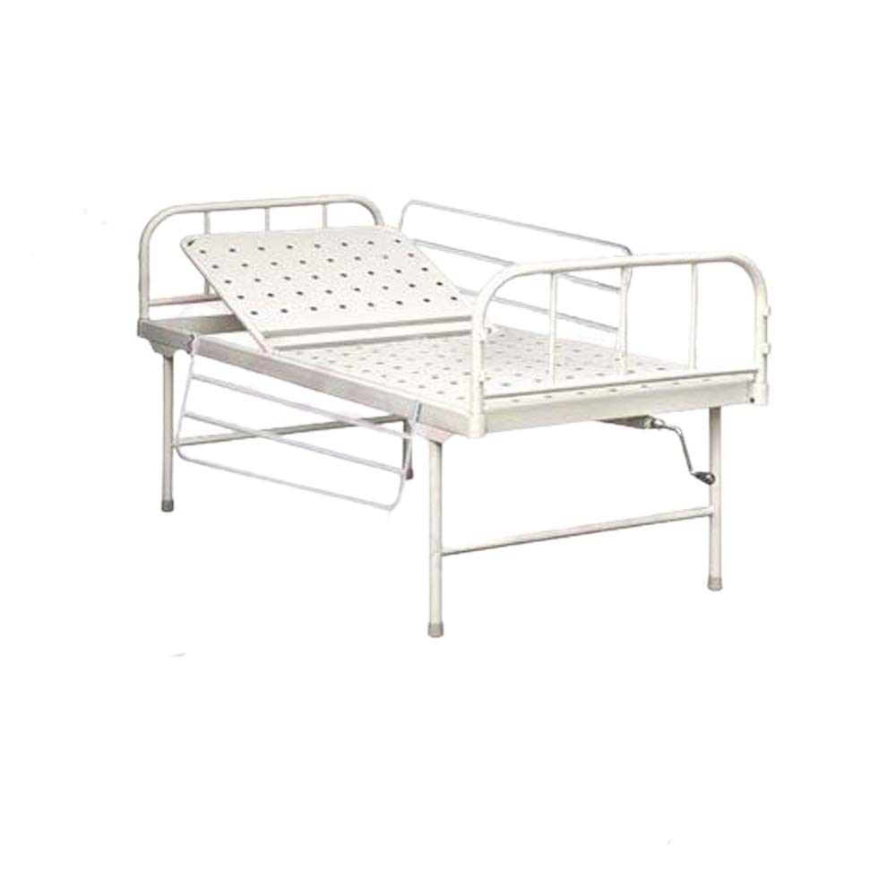 PMPS Semi Fowler Hospital Bed – 1 Function | Head Elevation 0–85° | Size L 76x W 36x H 18 Inches | DIY Installation | Metal Safety Rails