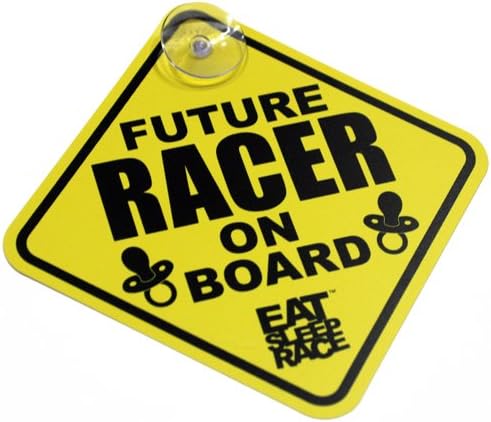 EAT SLEEP RACE Future Racer On Board Plastic Car Sign